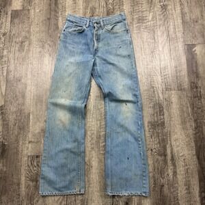 Vintage 70s Levi's Orange Tab Bootcut Flare Denim Distressed Grunge Jeans 28x31